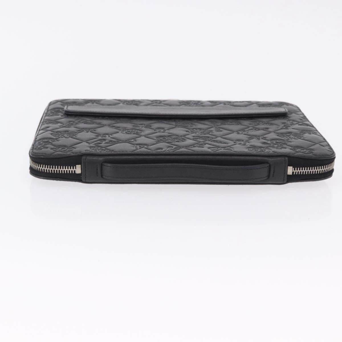 Chanel Zip Around iPad Case Quilted Lambskin, Black, Leather, Tech Accessory