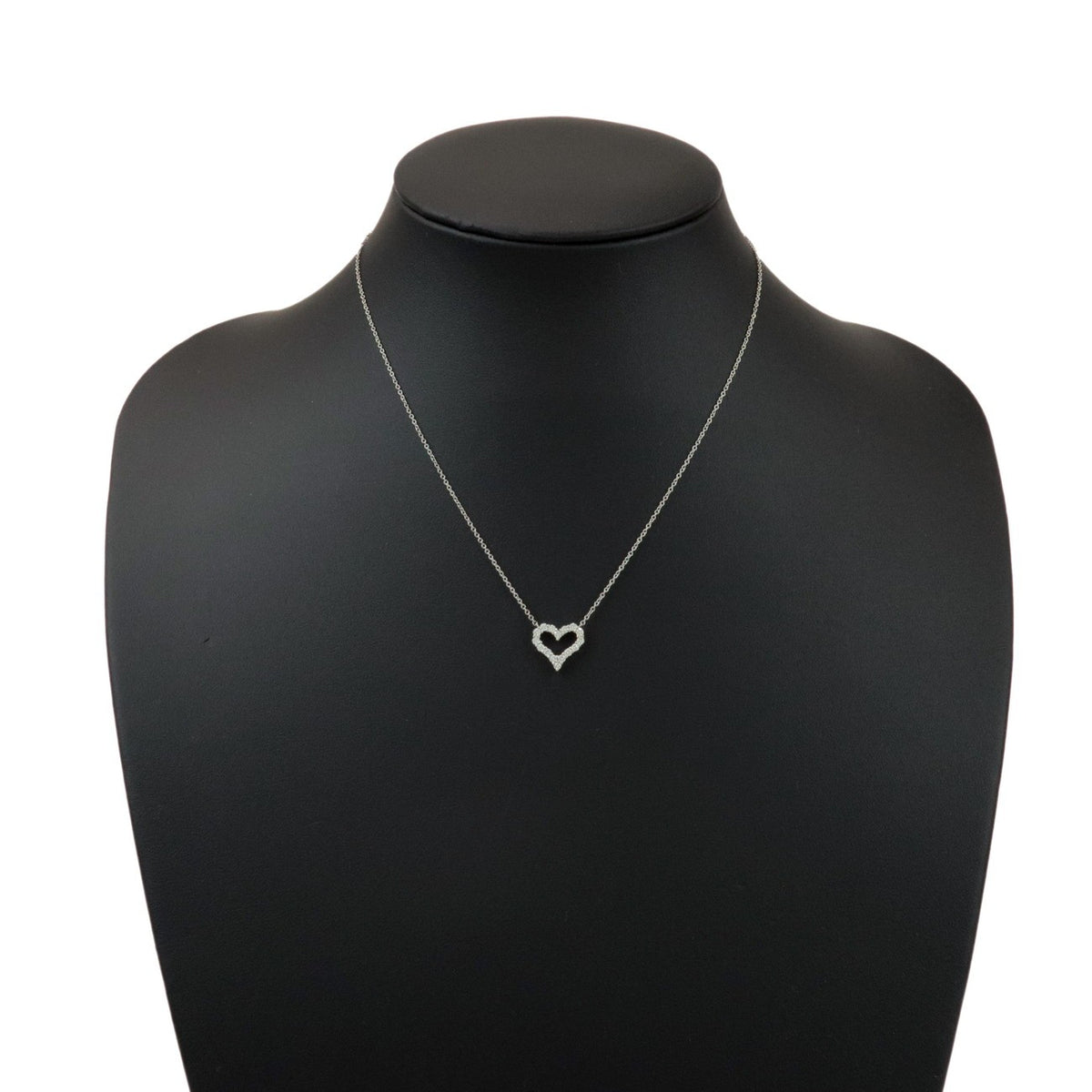 Tiffany & Co. Heart Pendant Platinum with Diamonds, Silver, Platinum, Necklace