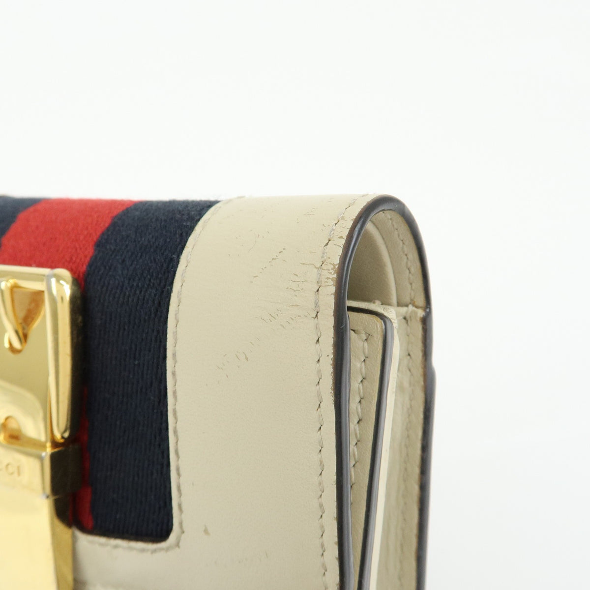 Gucci Sylvie Compact Leather, Beige, Leather, Wallet