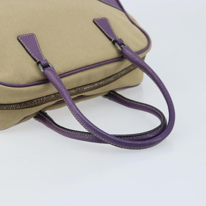Prada Bowler Canvas with Leather, Beige, Canvas, Shoulder Bag