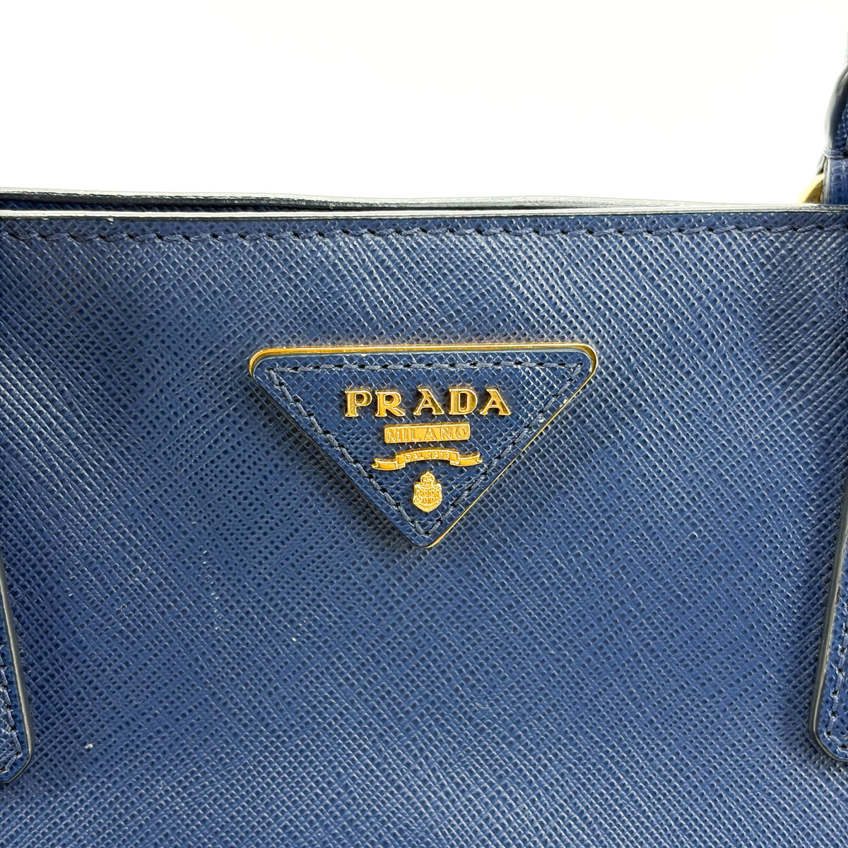Prada Lux Open Saffiano Leather, Blue, Leather, Tote Bag