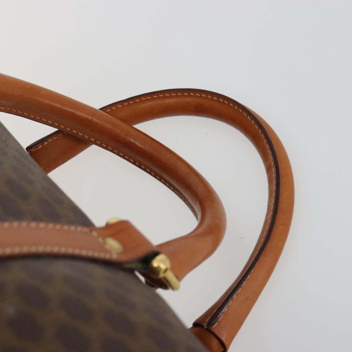 Celine Vintage Duffle Macadam Coated Canvas, Brown, Canvas, Handbag