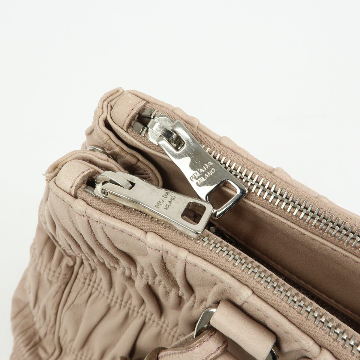Prada Gaufre Nappa Leather, Beige, Leather, Tote Bag