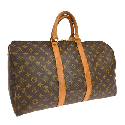 Louis Vuitton Keepall Monogram, Brown, Canvas, Travel Bag
