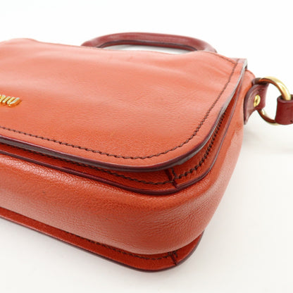 Miu Miu Madras Top Handle Leather, Red, Leather, Handbag