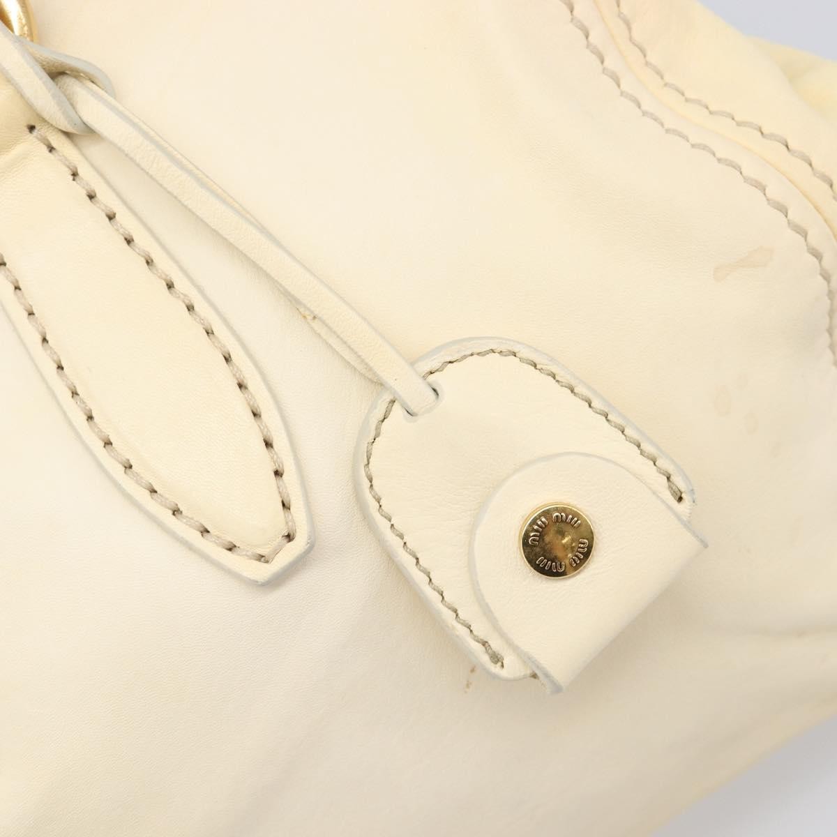 Miu Miu Beau Top Handle Leather, Beige, Leather, Handbag