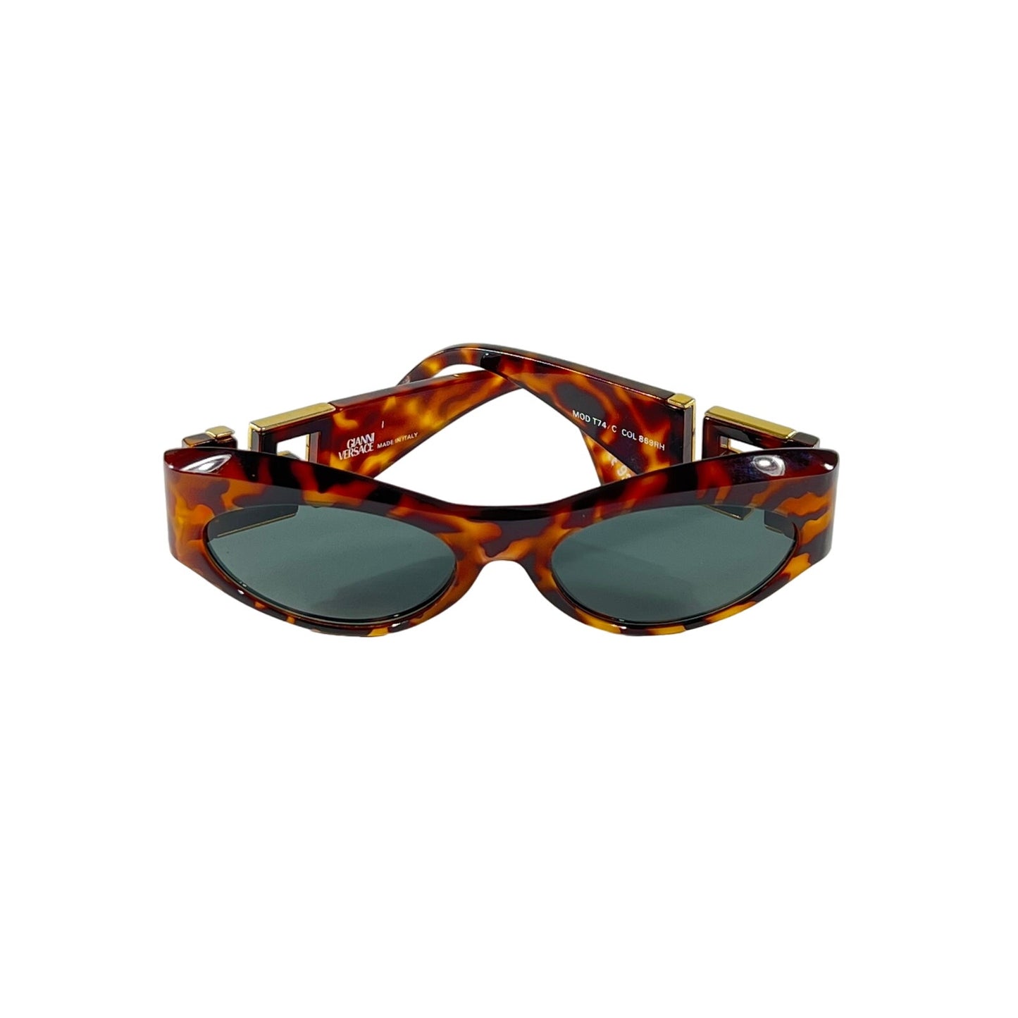 Gianni Versace Greek Key Sunglasses Tortoise