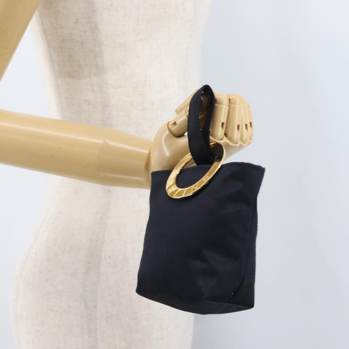 Celine Circle Logo Pouch Canvas, Black, Canvas, Clutch