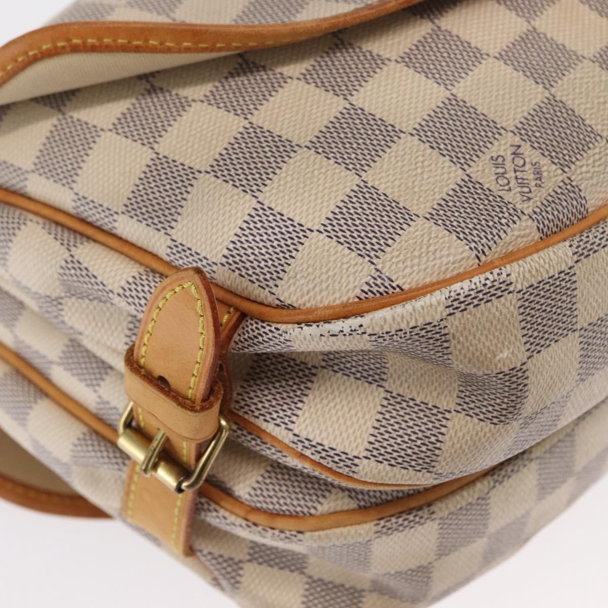 Louis Vuitton Saumur Damier Ebene, Beige, Canvas, Shoulder Bag