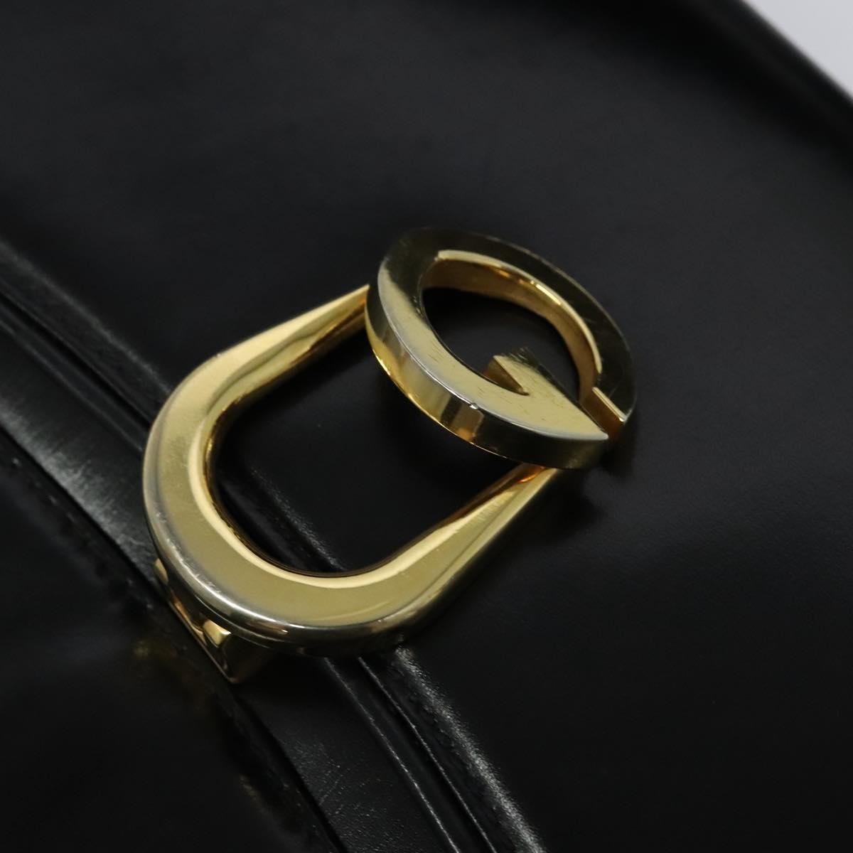 Gucci Vintage Leather, Black, Leather, Shoulder Bag
