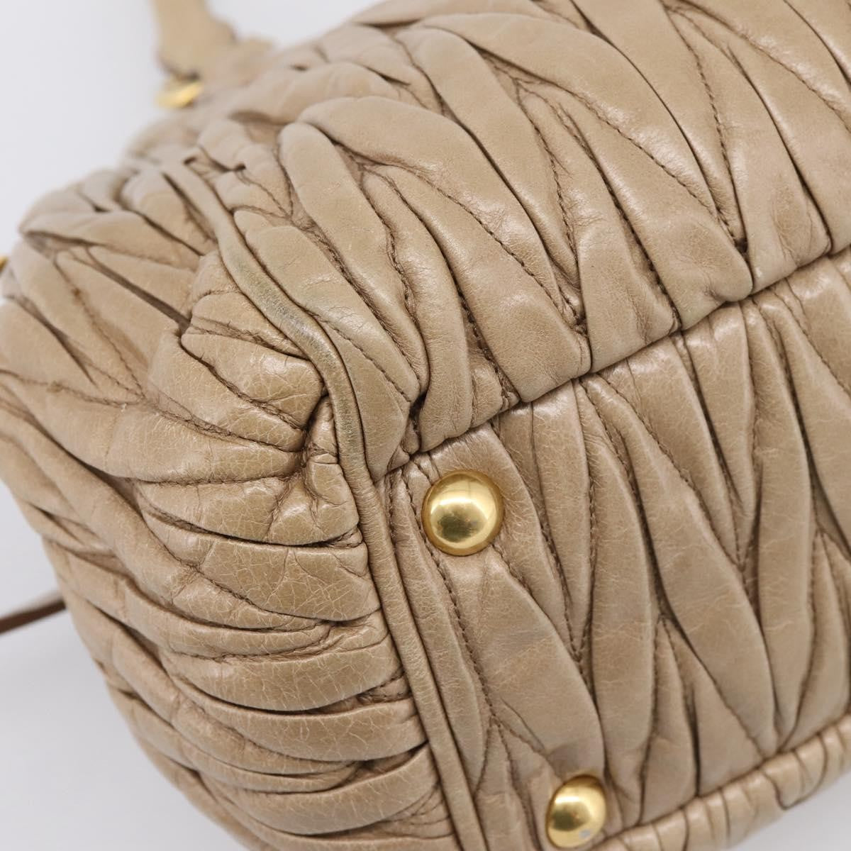 Miu Miu Convertible Dome Satchel Matelasse Leather, Beige, Leather, Handbag
