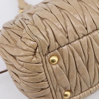 Miu Miu Convertible Dome Satchel Matelasse Leather, Beige, Leather, Handbag