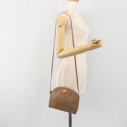 Christian Dior Vintage CD Logo Leather, Beige, Leather, Shoulder Bag