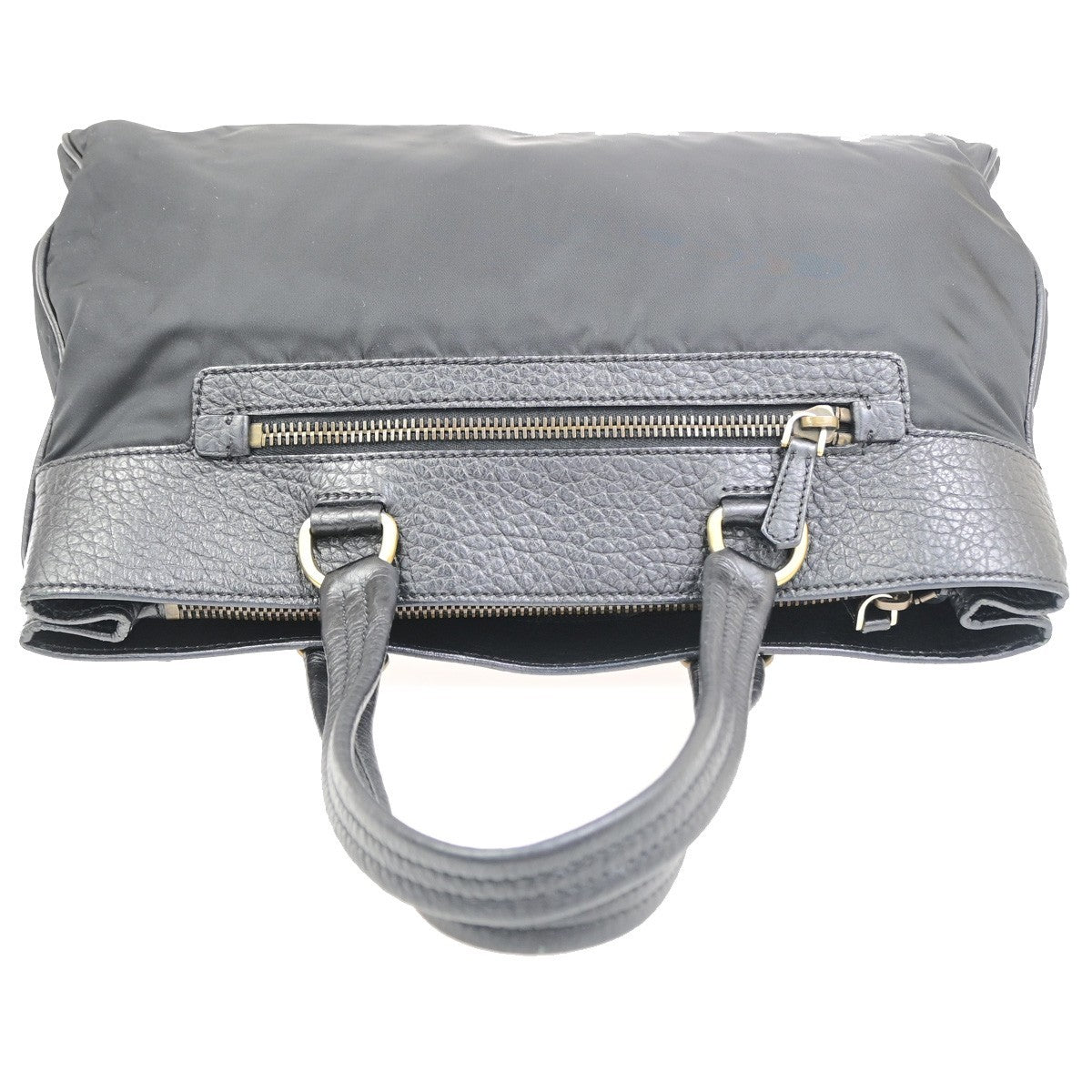 Prada Tessuto Tote nylon and leather, Black, Nylon, Handbag