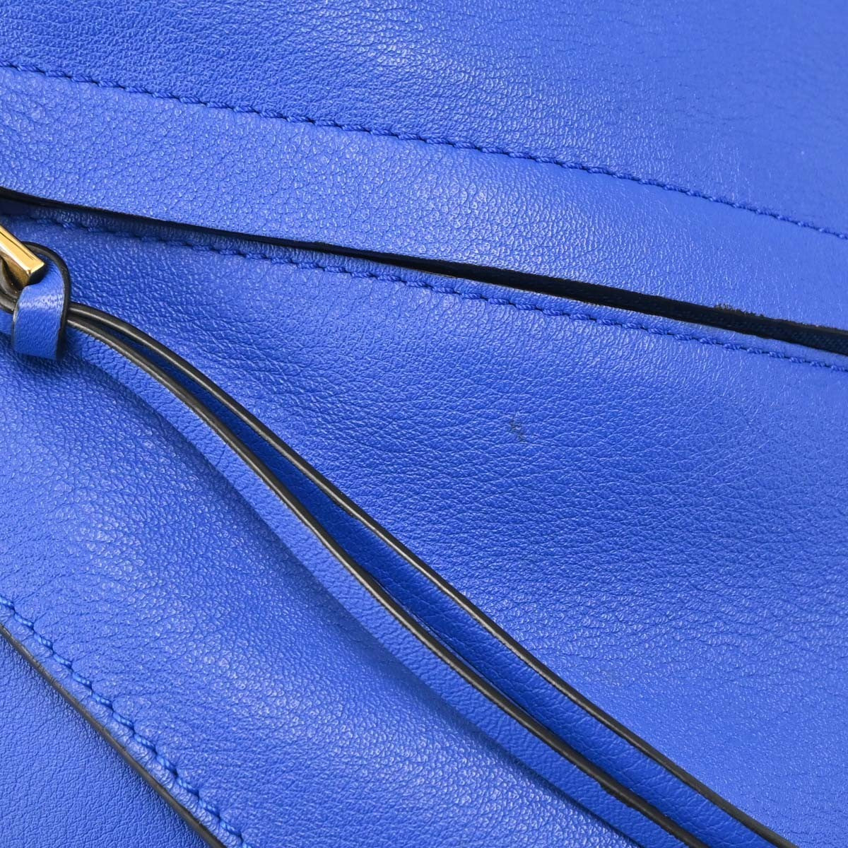 Loewe Hammock Leather, Blue, Leather, Handbag