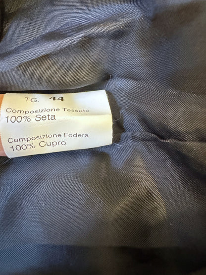 Brandsamsara Peserico black silk dress interior label showing 100% silk composition and cupro lining details