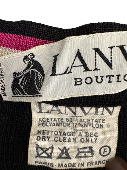 Brandsamsara Lanvin black acetate blend top label with care instructions and Made in France detail