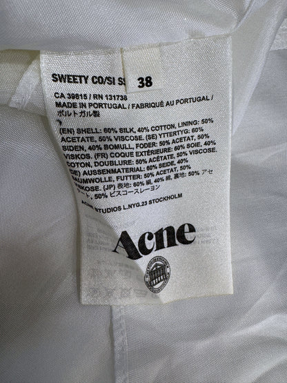 Brandsamsara Acne Studios dress care and composition label showing silk and cotton blend details