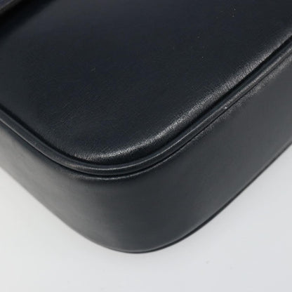 Celine Shoulder Leather, Navy, Leather, Shoulder Bag