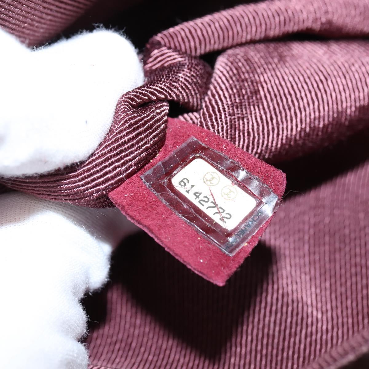 Chanel Chocolate Bar Flap Bag Quilted Satin, RED, SUEDE, Shoulder bag