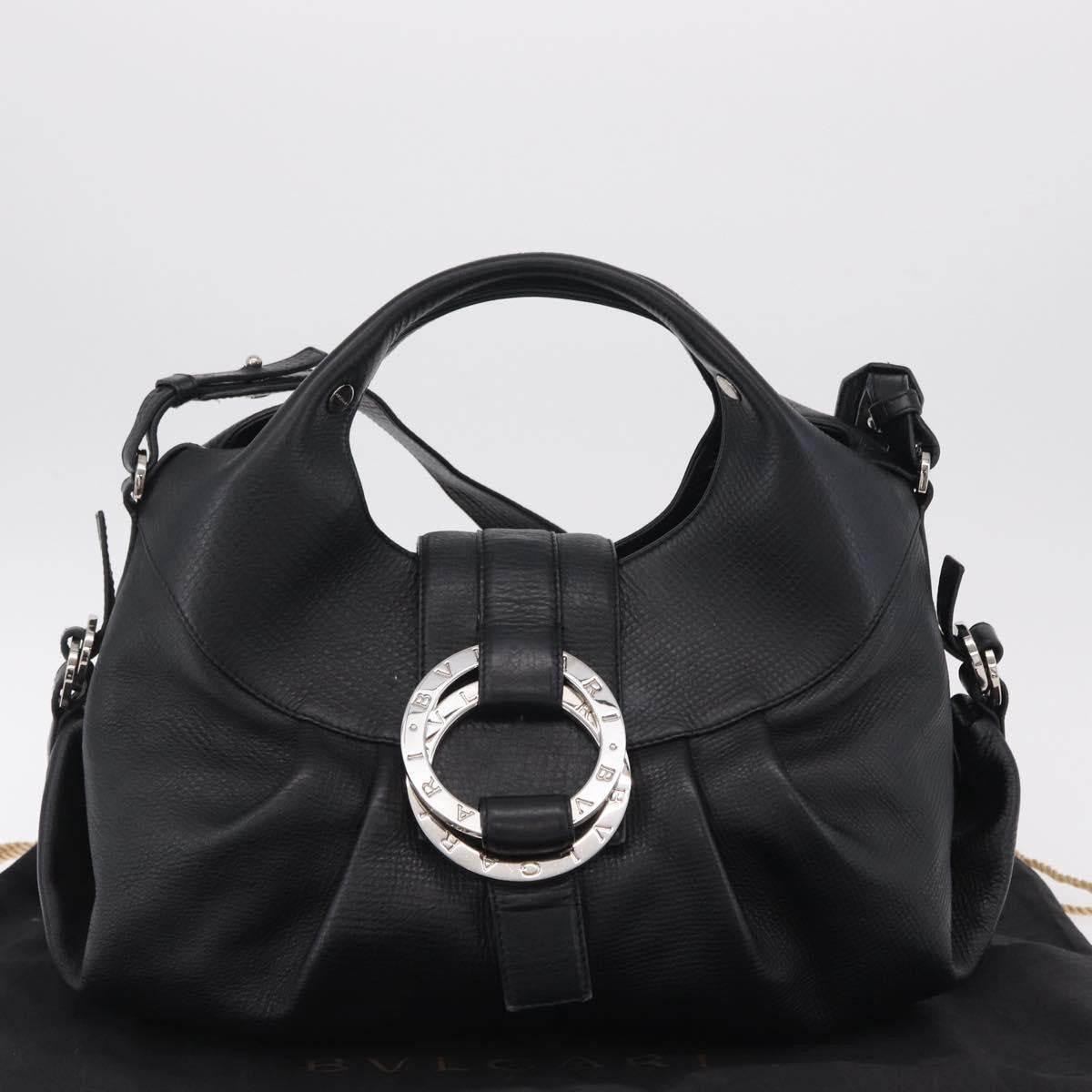 Bvlgari Chandra Hobo Leather, Black, Leather, Shoulder Bag