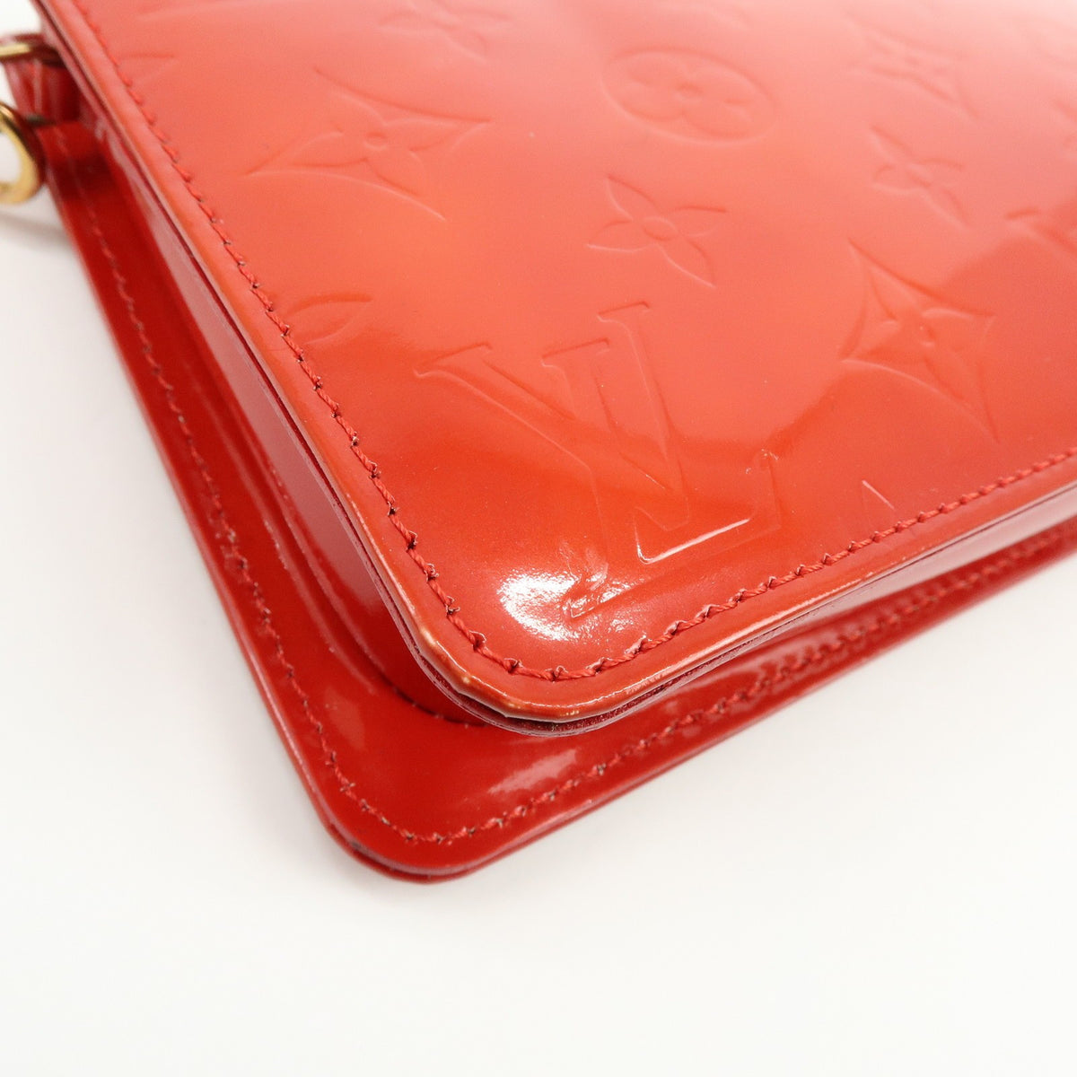 Louis Vuitton Lexington Pochette Monogram Vernis, Red, Patent Leather, Clutch