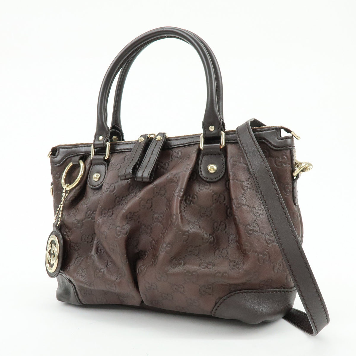 Gucci Sukey Top Handle Satchel Guccissima Leather, Brown, Leather, Handbag