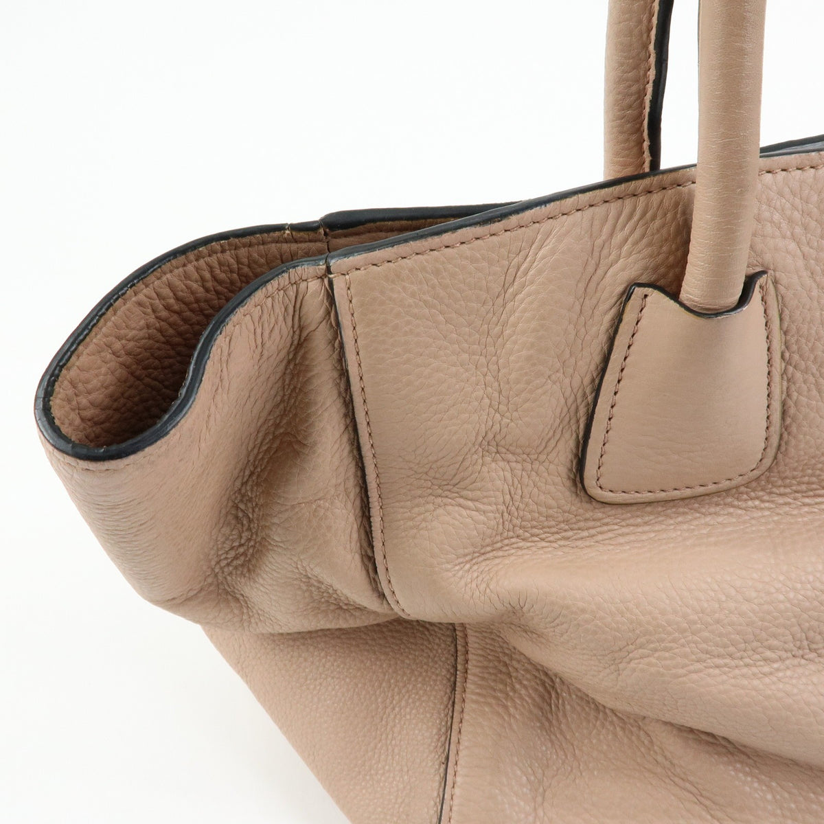 Prada Front Pocket Wing Convertible Vitello Daino, Beige, Leather, Tote Bag