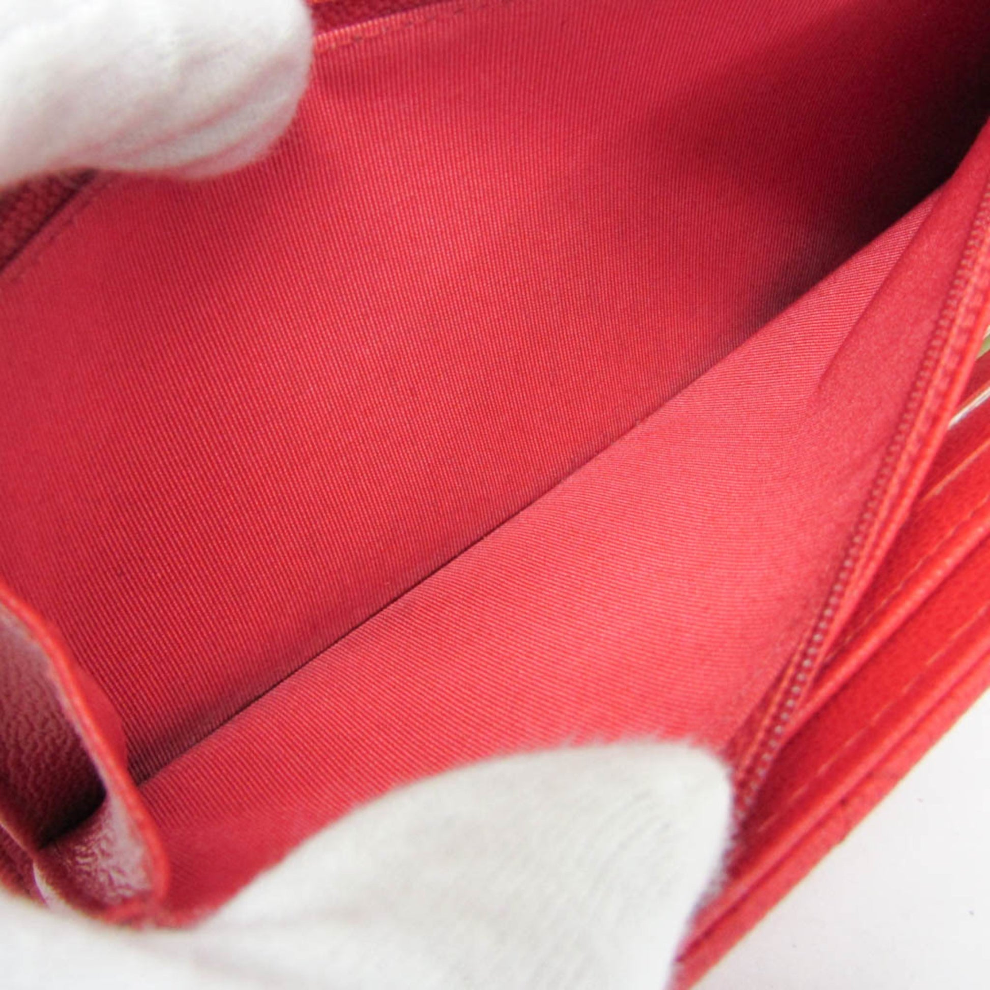 Chanel CC Box Gusset Flap Quilted Calfskin, Red, Leather, Wallet