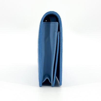 Gucci Wallet on Strap Microguccissima Leather, Blue, Leather, Crossbody Bag