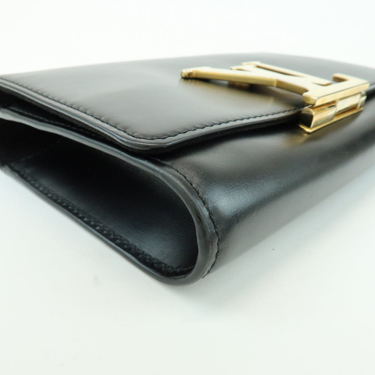 Louis Vuitton Chain Louise Clutch Leather, Black, Leather, Clutch