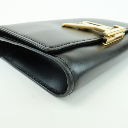 Louis Vuitton Chain Louise Clutch Leather, Black, Leather, Clutch