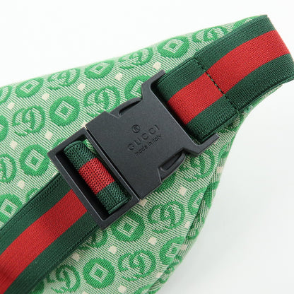 Gucci Children's Belt Printed GG Coated Canvas, Green, Canvas, Handbag