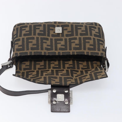 Fendi Mamma Baguette Zucca Jacquard Velvet, Brown, Canvas, Shoulder Bag