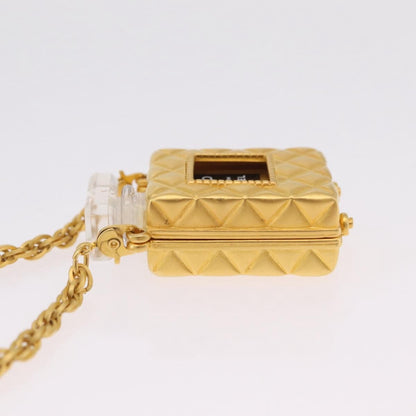 Chanel CC Perfume Bottle Pendant Chain Long Metal with Crystals and Faux Pearls, Gold, Metal, Necklace