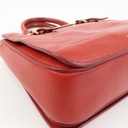 Miu Miu Madras Convertible Lock Leather, Red, Leather, Tote Bag