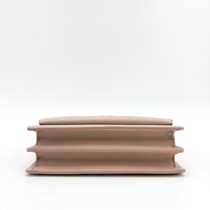 Saint Laurent Sunset Crossbody Bag Crackled Metallic Leather, Pink, Leather, Crossbody Bag