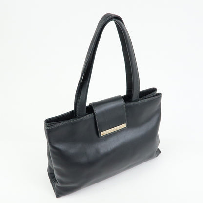 Bvlgari Tote Leather, Black, Leather, Tote Bag