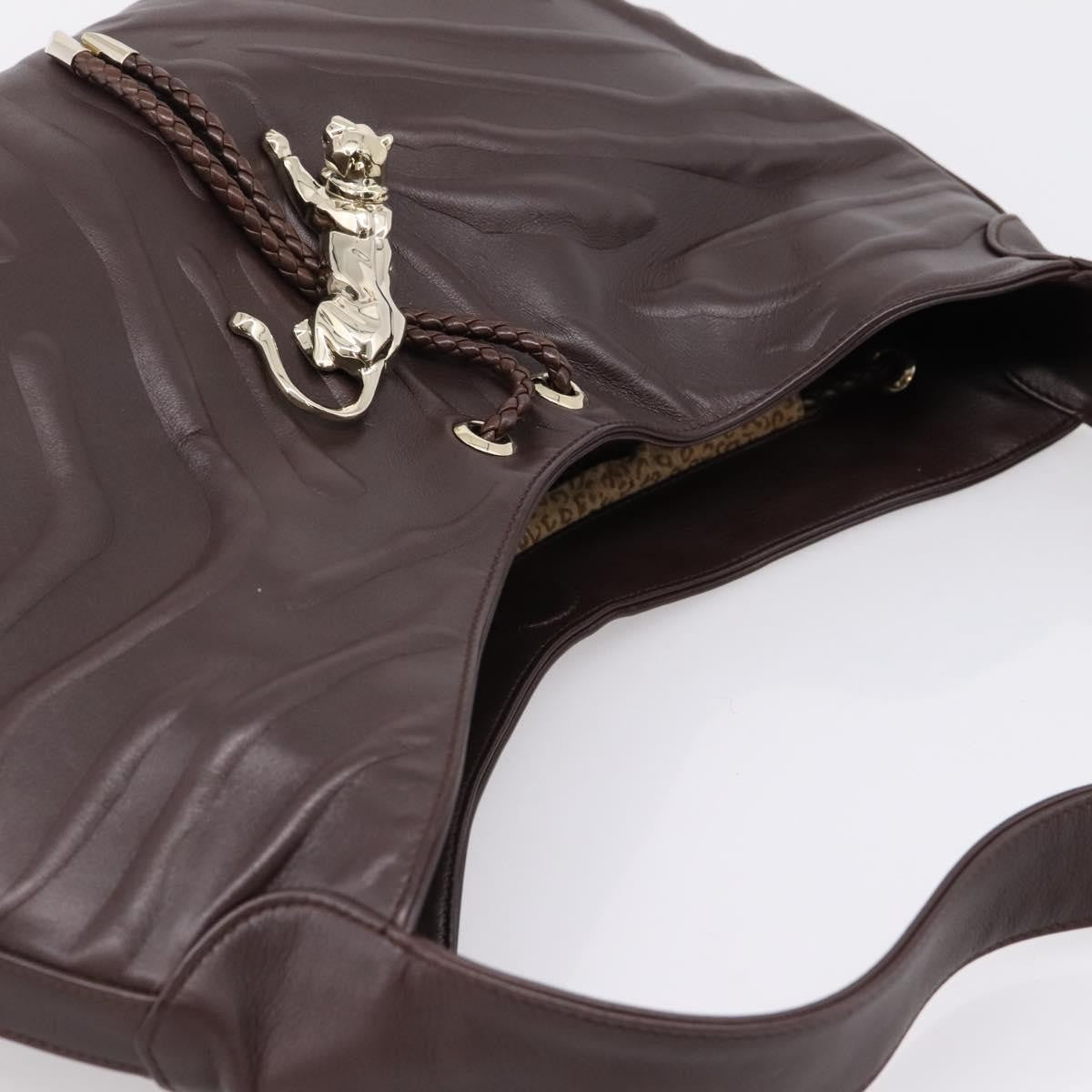 Cartier Panthère Shoulder Leather, Brown, Leather, Shoulder Bag