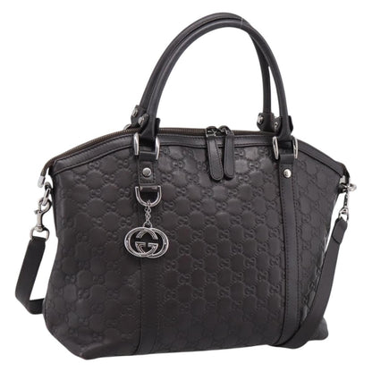 Gucci GG Charm Convertible Dome Satchel Guccissima Leather, Brown, Leather, Handbag