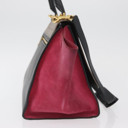 Celine Trapeze Leather with Suede, Multicolour, Leather, Handbag