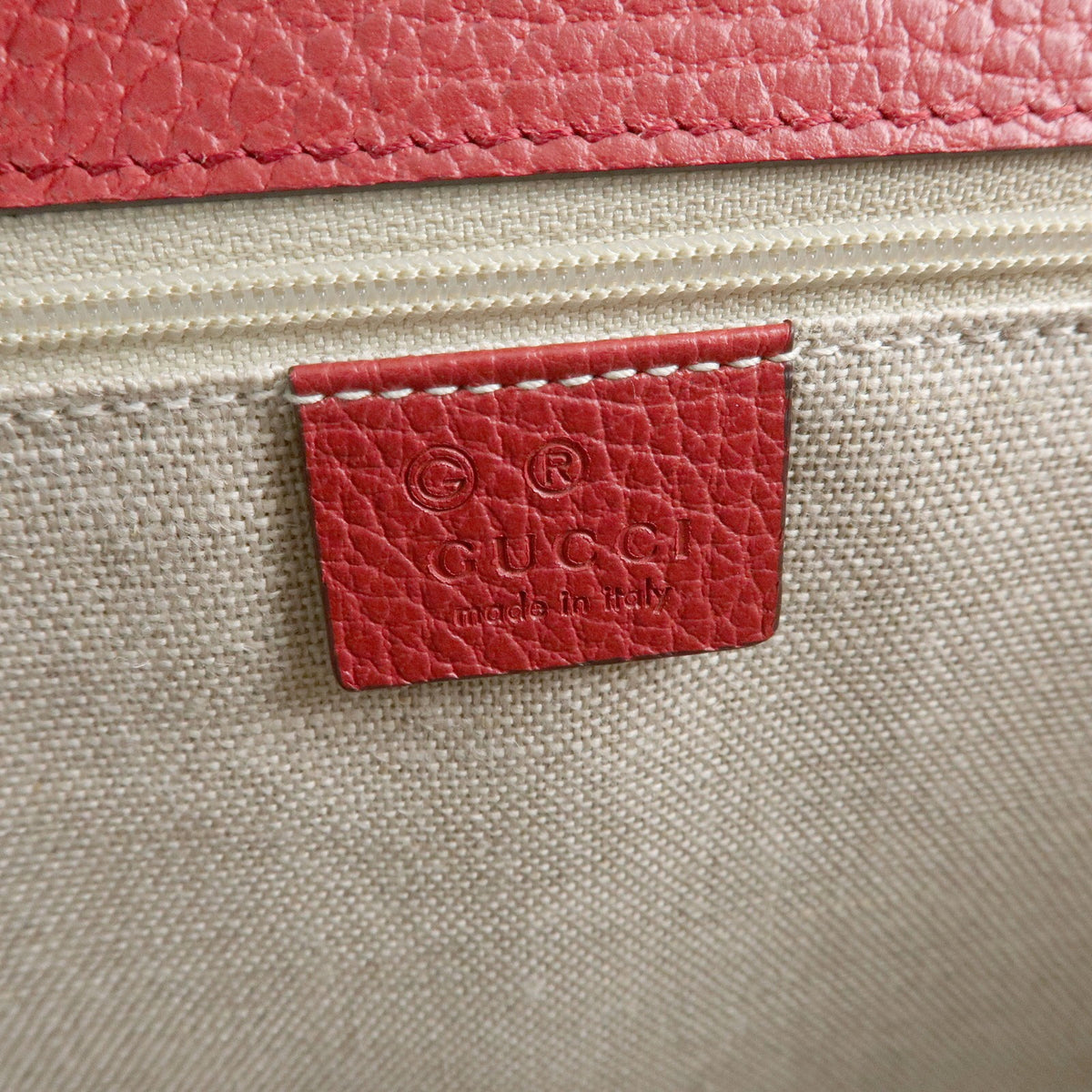 Gucci Interlocking Leather, Red, Leather, Shoulder Bag