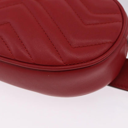Gucci GG Marmont Belt Matelasse Leather, Red, Leather, Handbag