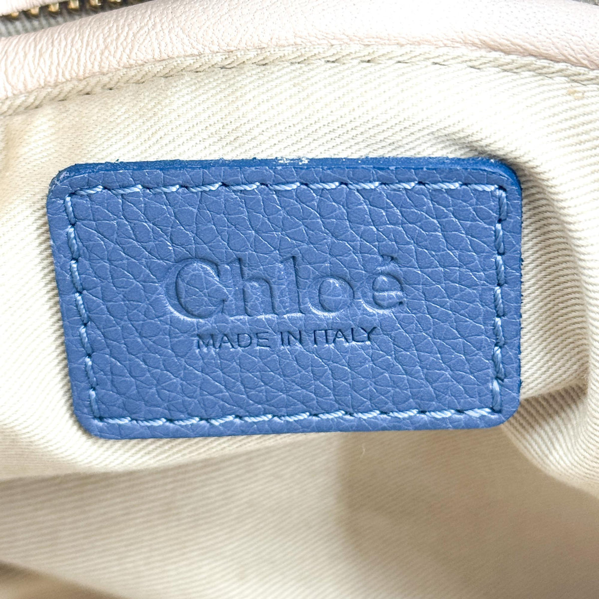 Chloe Paraty Military Top Handle Leather, Navy, Leather, Handbag