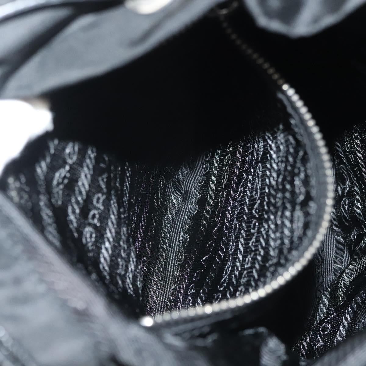 Prada Double Pocket Drawstring Tessuto, Black, Nylon, Shoulder Bag