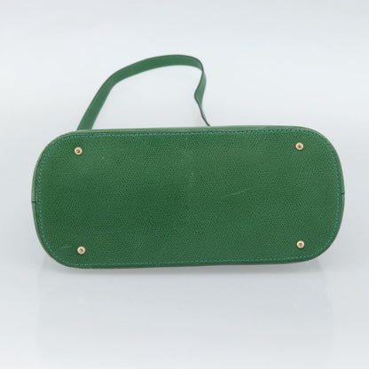 Celine Vintage Convertible Bowler Leather, Green, Leather, Handbag