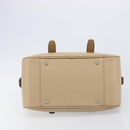 Burberry Belted Boston Leather, Beige, Leather, Handbag