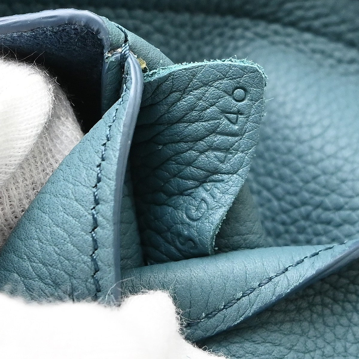 Celine Tri-Fold Grained Calfskin, Blue, Leather, Shoulder Bag