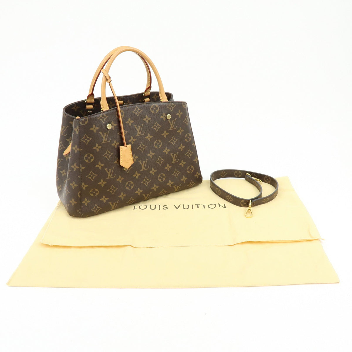 Louis Vuitton Montaigne Monogram Canvas, Brown, Canvas, Handbag