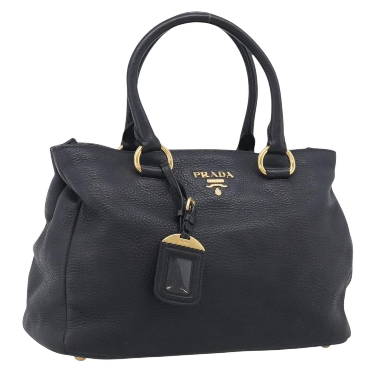 Prada Vintage Leather, Black, Leather, Handbag